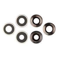 Rear Camera Glass Lens and Cover Bezel Ring for iPhone 12 Pro Max (3 Pcs/set) - Silver PH-CA-IP-001115SL