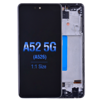 PH-LCD-SS-003243BKE Hard OLED Screen Digitizer with Frame Replacement for Samsung Galaxy A52 4G/ 5G  A526 (Aftermarket 1:1 Size) - Cosmic Black