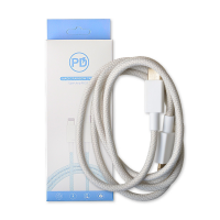 3ft TPE+Nylon Type-C to 8 Pin Fast Charging Data Cable (20-27W) - Gray EI-DA-IP-00009GY