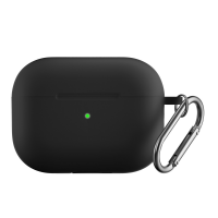 MT-SC-IP-00124BK For AirPods Pro / AirPods Pro 2nd Gen Silicone Gel Case Protective Cover Skin Protective Cover, Front LED Visible, Supports Wireless Charging  - Black