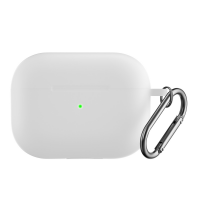 MT-SC-IP-00124WH For AirPods Pro / AirPods Pro 2nd Gen Silicone Gel Case Protective Cover Skin Protective Cover, Front LED Visible, Supports Wireless Charging - White