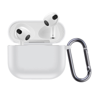 MT-SC-IP-00125WH For AirPods 4th Silicone Gel Case Protective Cover Skin Protective Cover, Front LED Visible, Supports Wireless Charging - White