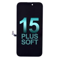 PH-LCD-IP-001433SR Premium Soft OLED Screen Digitizer Assembly with Portable IC for iPhone 15 Plus (Aftermarket Plus)