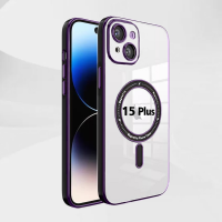 Magnetic Soft Phone Case for iPhone 15 Plus - Purple MT-TC-IP-00058PL